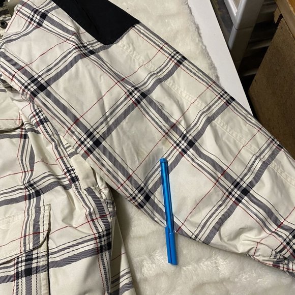 Ripzone Core Jacket Men's XL Beige Plaid Fleece Lined Full Zip Nylon Long Sleeve - Picture 9 of 16